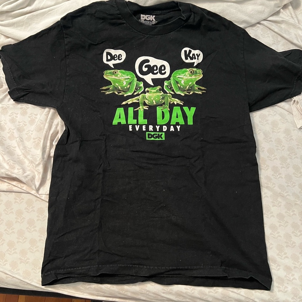 DGK Black Tee with Green Frog Graphic